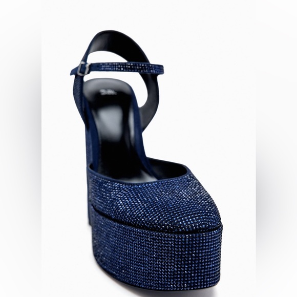 ✨SALE✨ ZARA RHINESTONE HEELED PLATFORM SHOES ✨SALE✨ - Picture 6 of 11